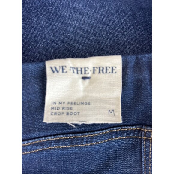 Free People We The Free In My Feelings Crop  Boot Jeans Navy Pull-On Pant-M - Picture 4 of 9